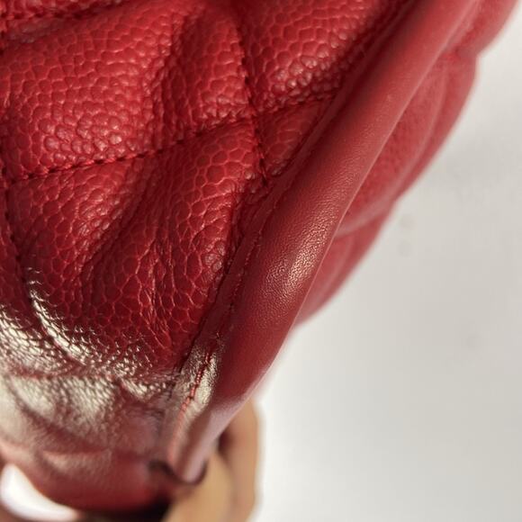 Authentic Chanel Red Medium Riviera Flap Quilted Leather Handbag - Picture 15 of 17